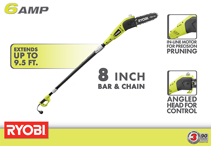 RYOBI 8 in. 6 Amp Pole Saw-RY43160A - The Home Depot